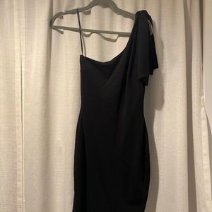 Lulu's One Shoulder Bodycon Black Dress - SOLD